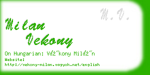 milan vekony business card